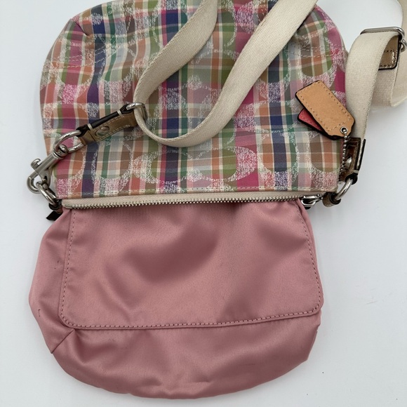 Coach Poppy Madras Plaid Sequined Signature Crossbody - Picture 10 of 10